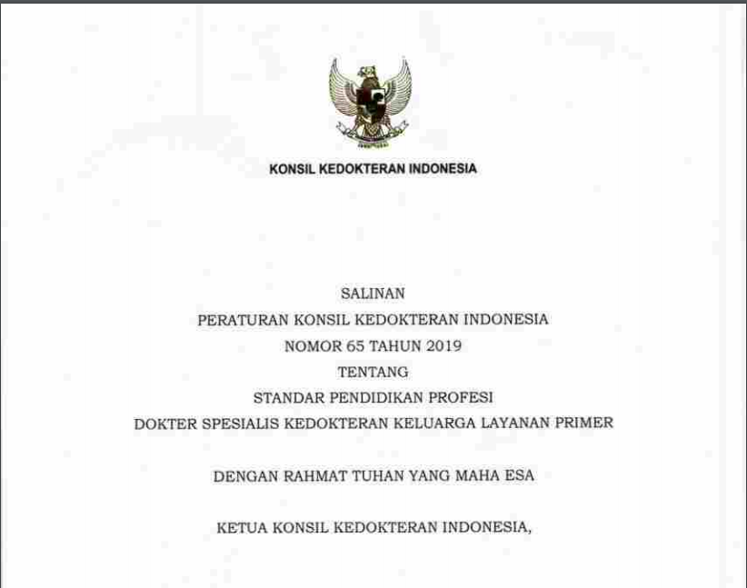 Peraturan Konsil Kedokteran Indonesia Nomor 65 Tahun 2019